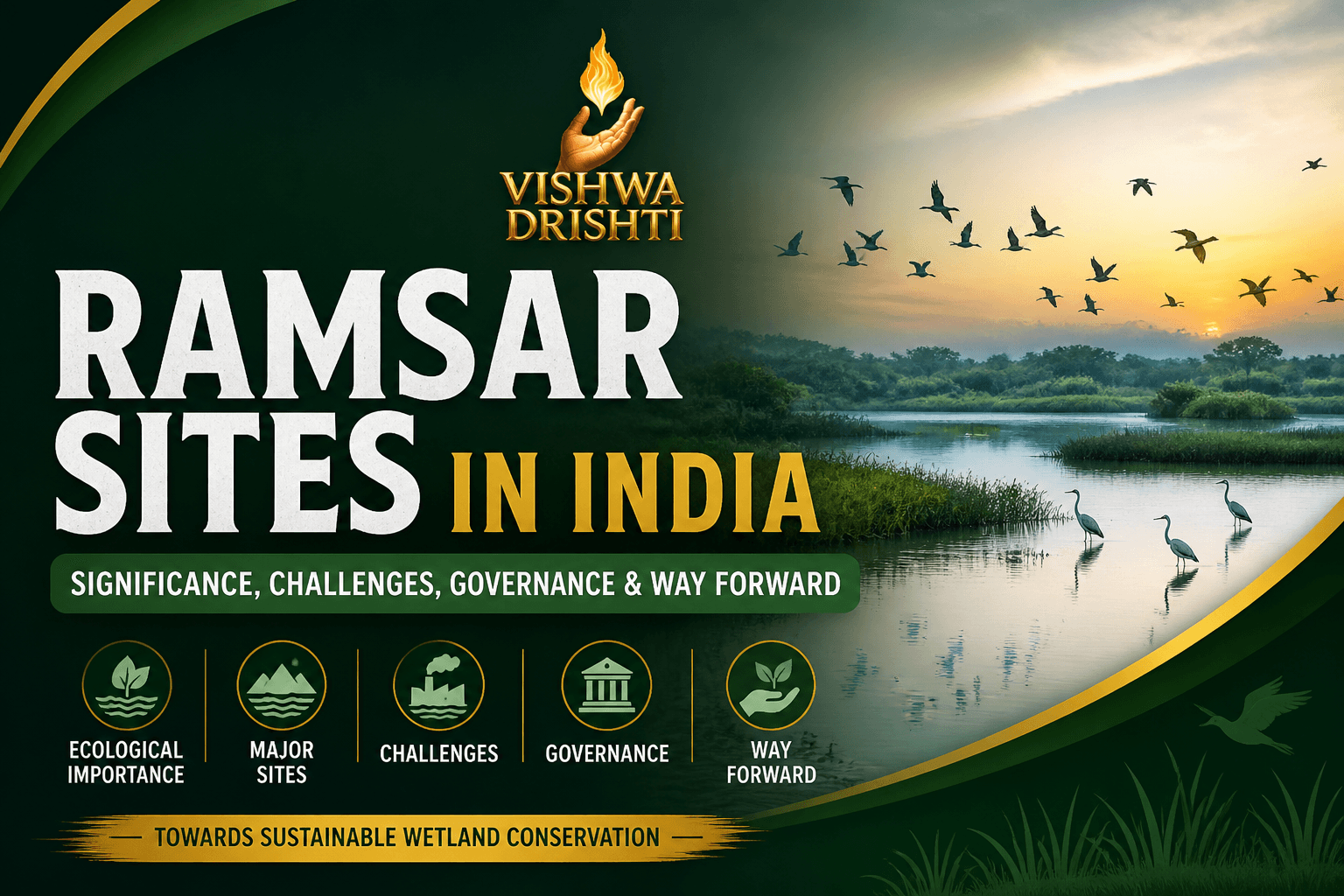Ramsar Sites in India: Ecological Significance, Challenges & Way Forward